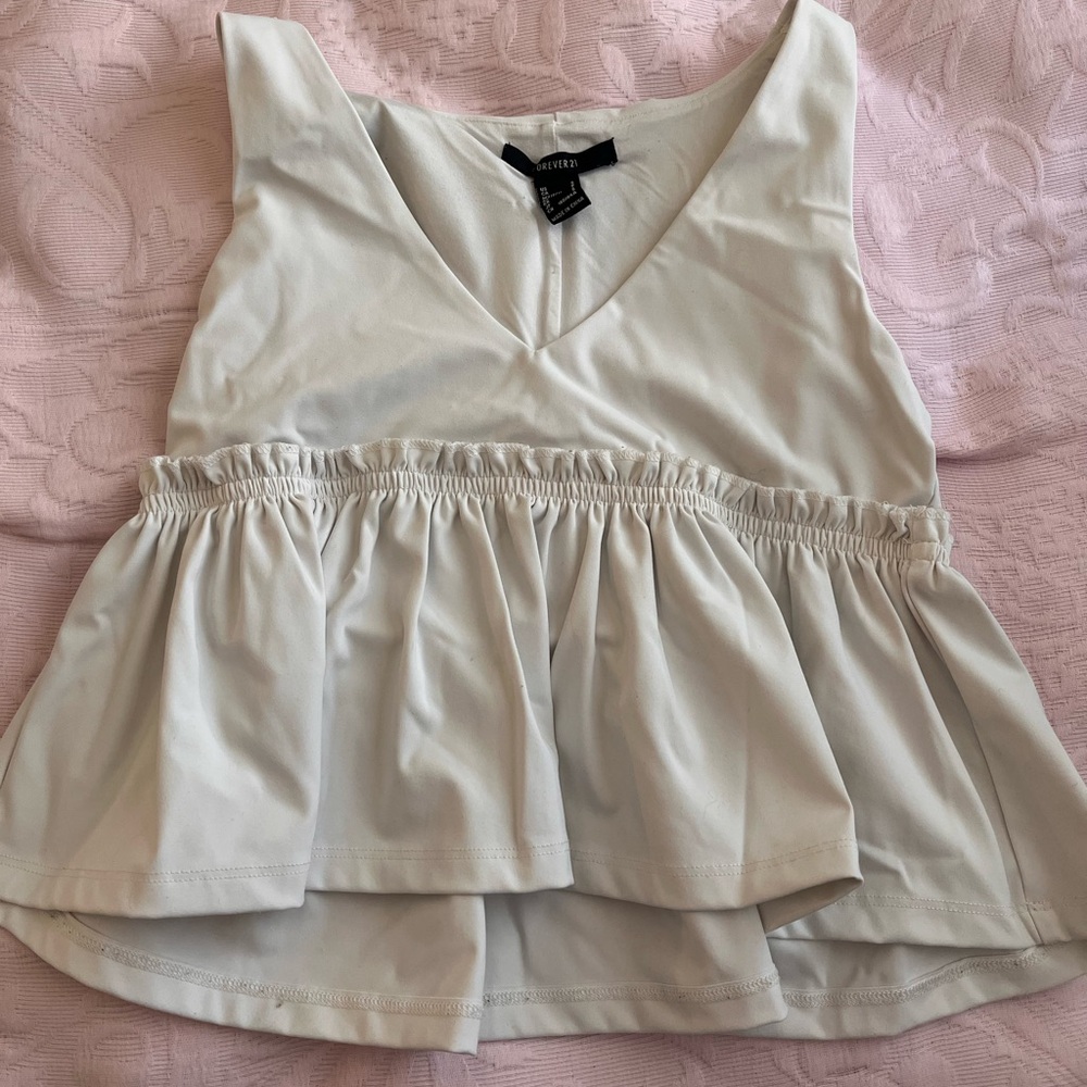 Forever 21 White BabyDoll Top